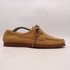 Quoddy Blucher Moc Boat Suede Shoes Men's 11 Slip On Moccasin Made In USA